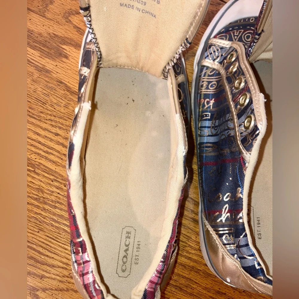 Coach Barrett Tartan Graffiti Sneakers 8.5